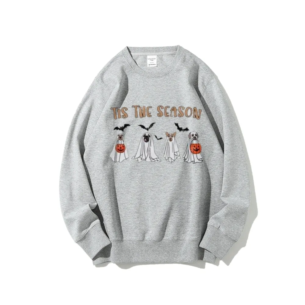 Tis The Season Women Ghost Graphic Sweatshirts