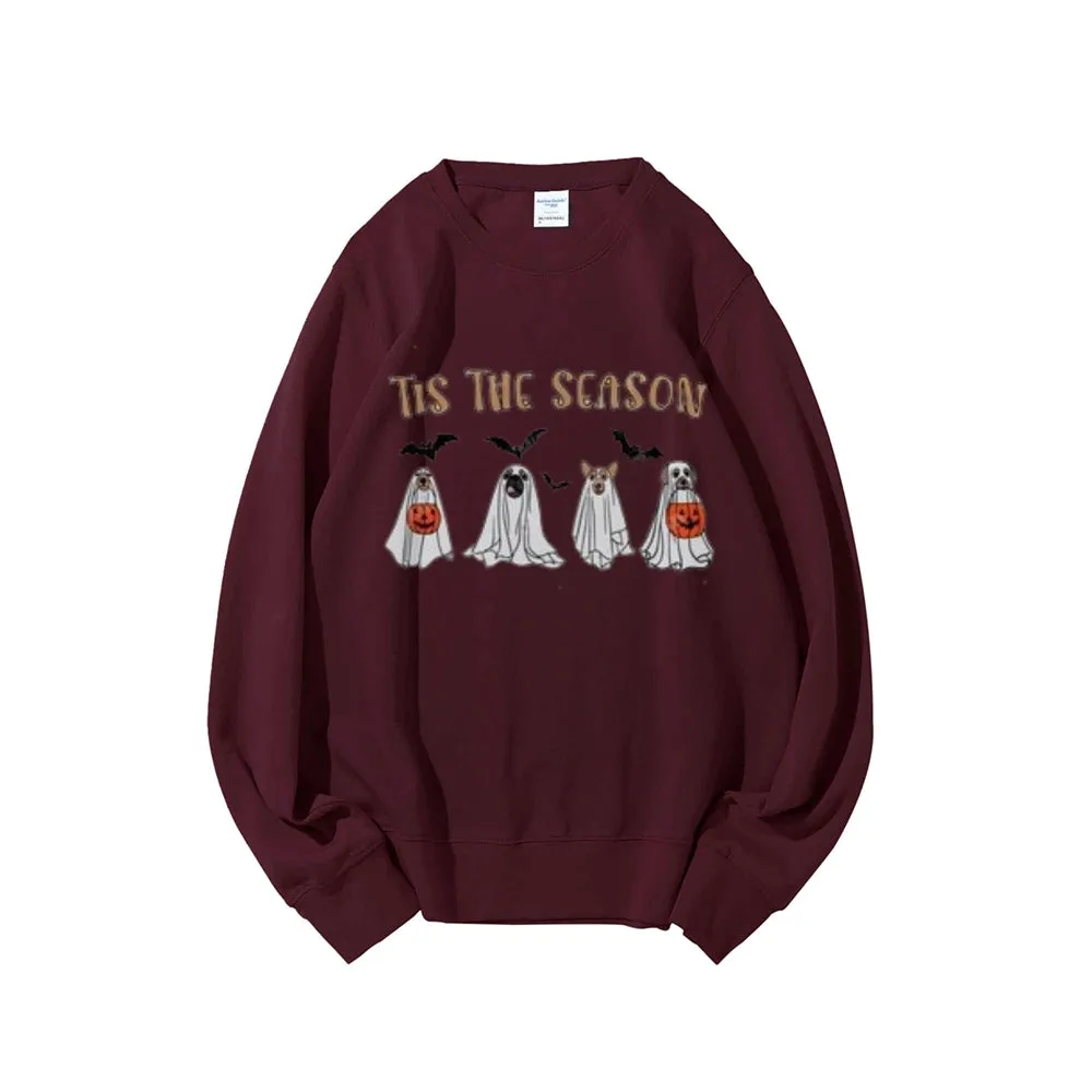 Tis The Season Women Ghost Graphic Sweatshirts