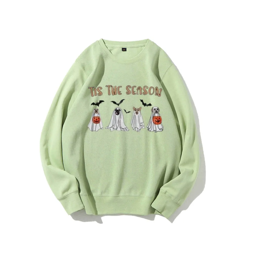 Tis The Season Women Ghost Graphic Sweatshirts