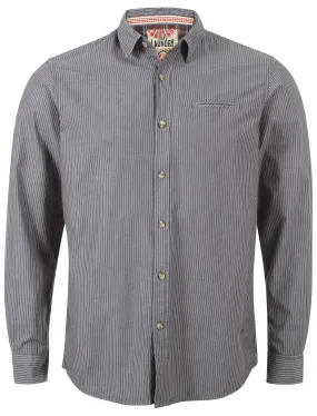 Tokyo Laundry Tarlton Striped Cotton Shirt in Pewter