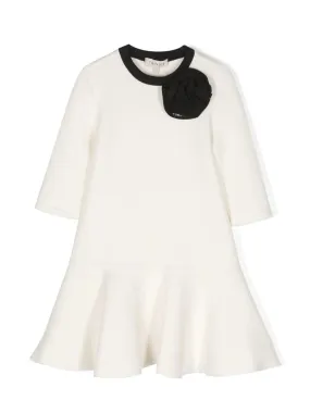TWINSET Girl scuba dress with flower - 232GJ2173 White