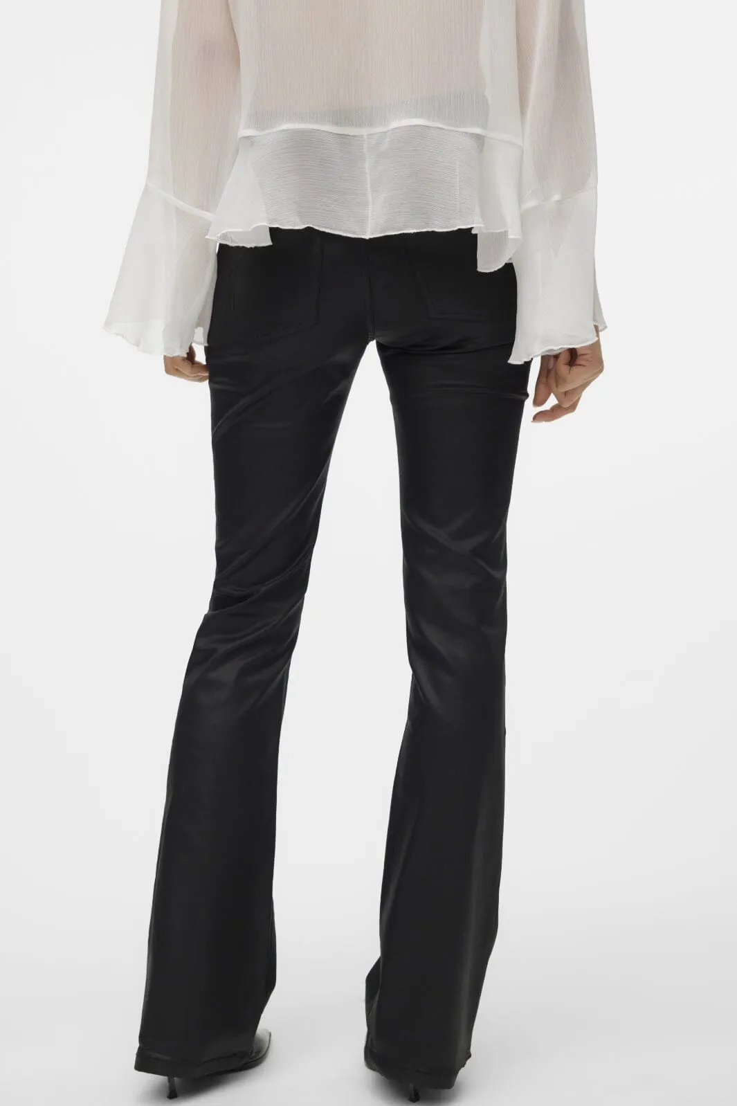 Vero Moda - Vmflash Mr Flared Coated Pants - 4563596 Black