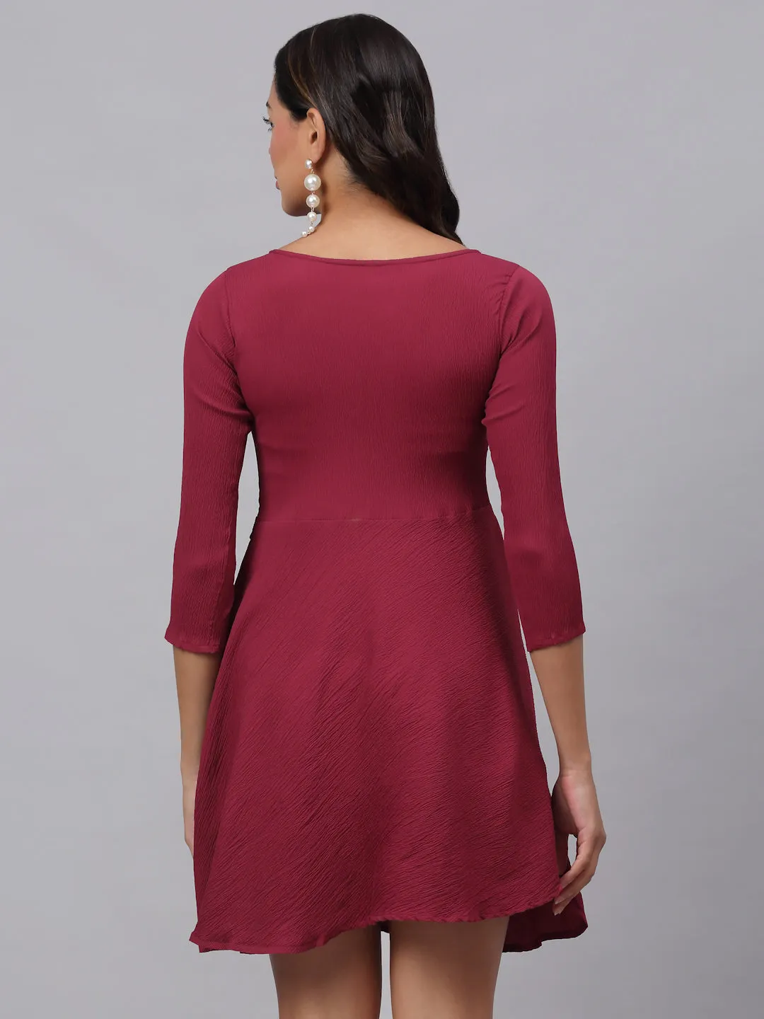 Women Maroon A-Line Dress