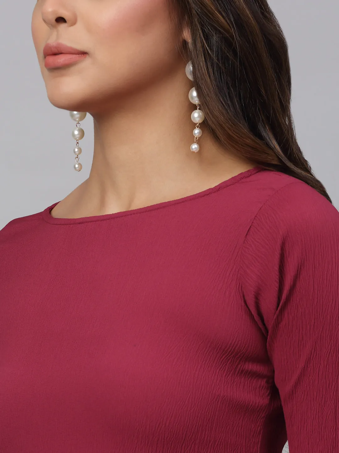 Women Maroon A-Line Dress