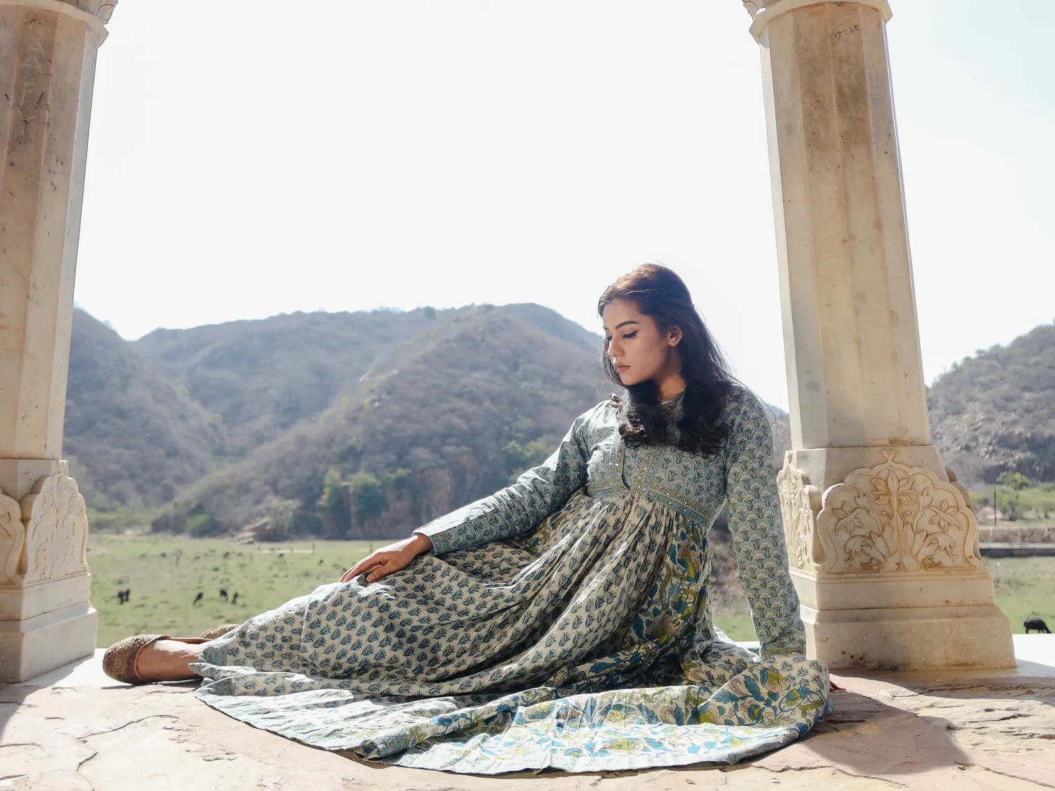 Women'S Block Print Mulmul Kurta