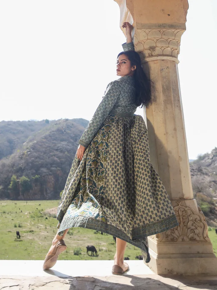 Women'S Block Print Mulmul Kurta